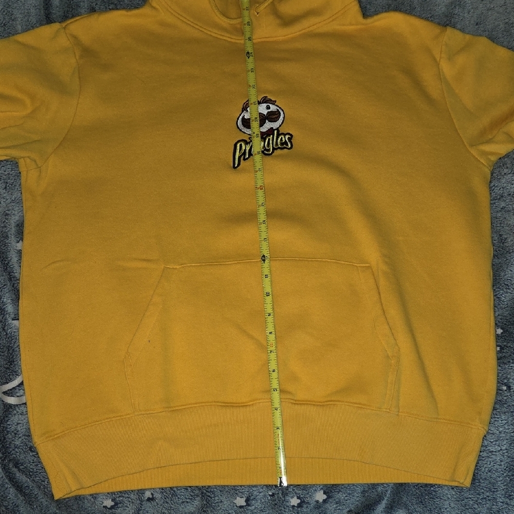 XL Divided Yellow Pringles Hoodie Merch Stoner Skater Whimsy Clowncore Y2k 90s - Picture 8 of 9